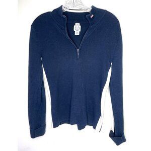 Polo Jeans Company Men's Size M Navy Cotton Knit 1/4 Zip Pullover 87D